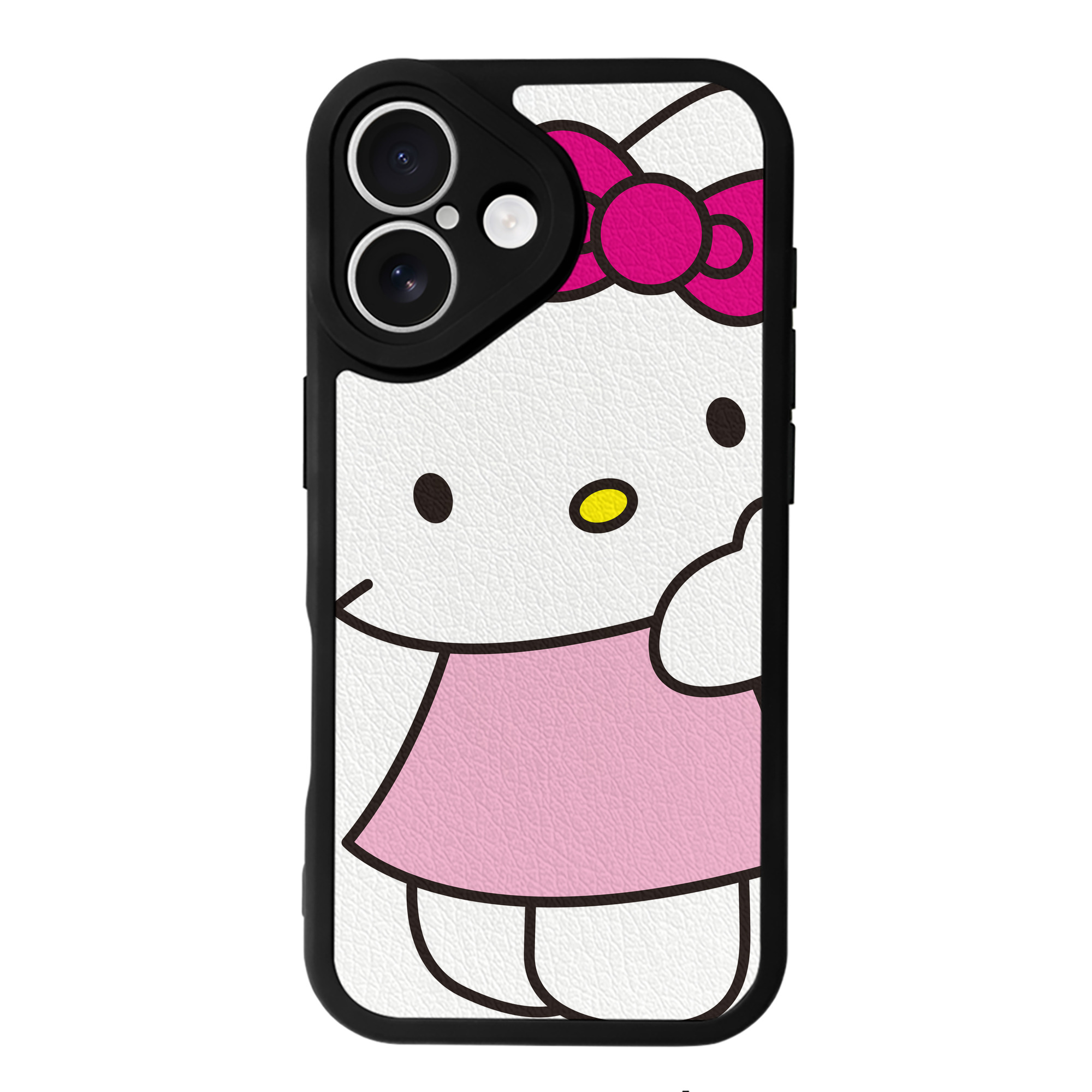 （画像用） Hello Kitty ハローキティ 【iPhone 16シリーズ対応】シリコンスマホケース（レザー調） 材質：シリコン